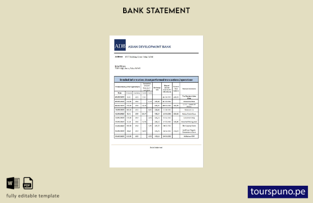 listo para imprimir plantilla de Word   extracto bancario de Palau ADB